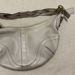 Vintage White Coach Braided Handbag